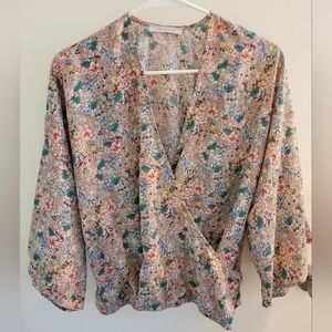 Beautiful floral wrap top by ces femme.